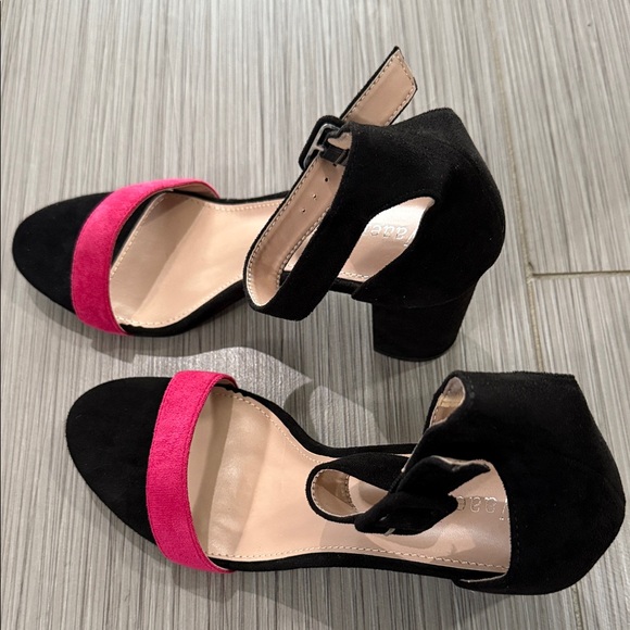 Elegant Black and Pink Women's block Heels NWOT size 7.5 - Picture 7 of 9